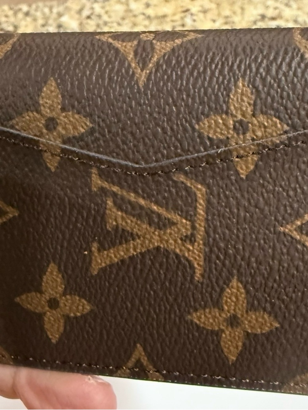 Used Louis Vuitton Monogram Canvas Card Holder - Brown/Tan- no numbers